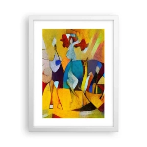 Plakat i hvid ramme - Sol - liv - glæde - 30x40 cm