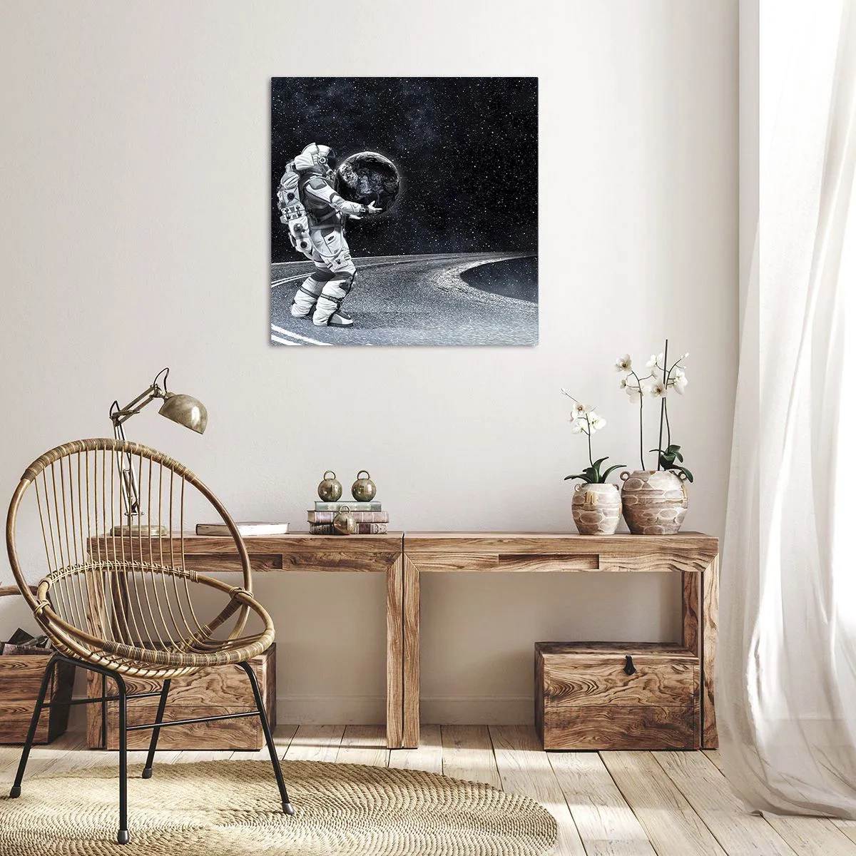 Lærredstryk - Billede på lærred - På Mælkevejen - 30x30 cm