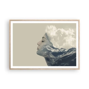 Plakat i ramme af lyst egetræ - Skønheden ved elementerne - 100x70 cm