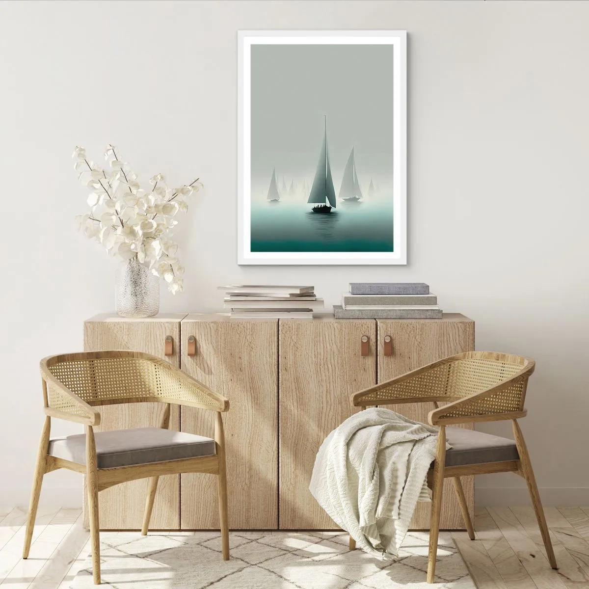 Plakat i hvid ramme - Bygget af tåge - 70x100 cm