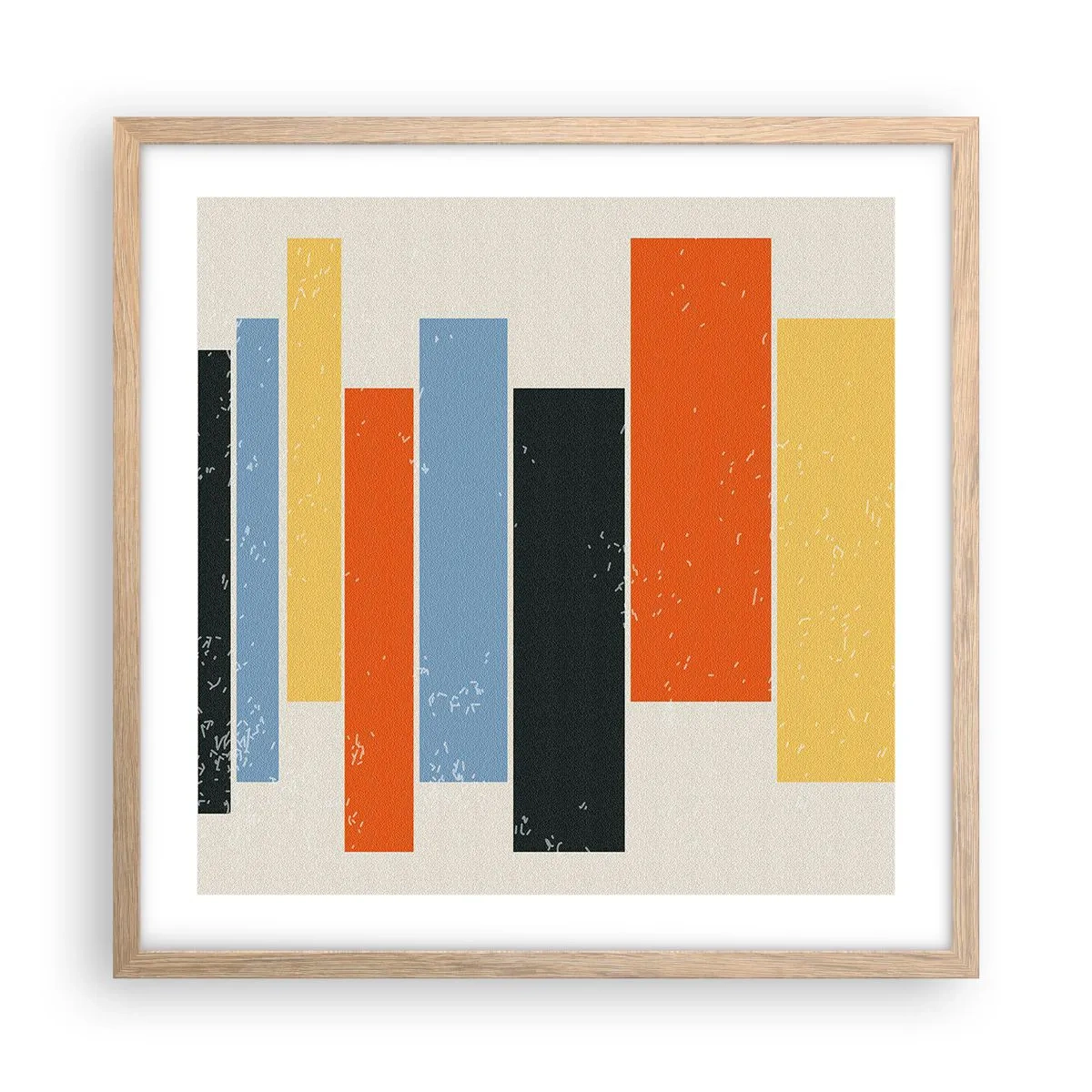 Plakat i ramme af lyst egetræ - Optagelse af musik - 50x50 cm