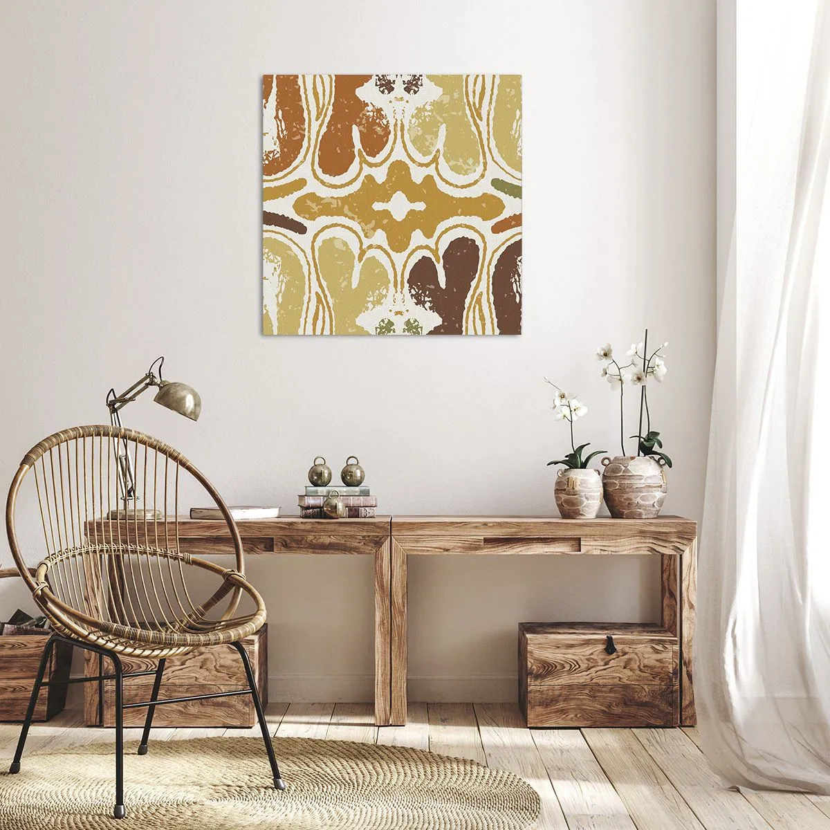 Lærredstryk - Billede på lærred - Sentimental abstraktion - 70x70 cm