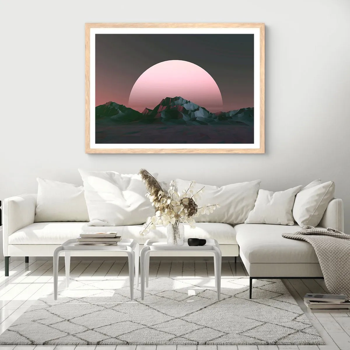 Plakat i ramme af lyst egetræ - I en nabogalakse - 50x40 cm