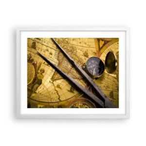 Plakat i hvid ramme - Hvor er skattene? - 50x40 cm