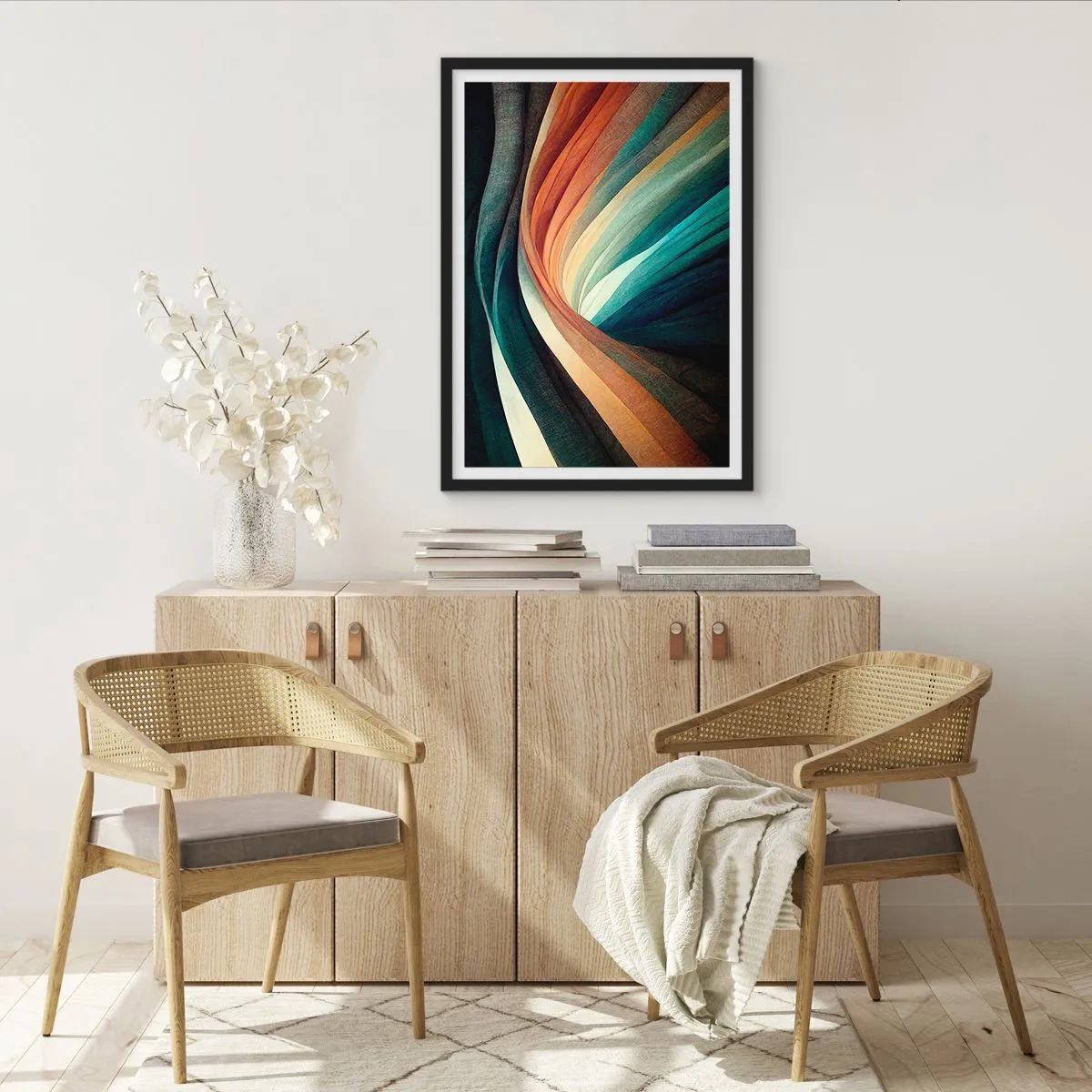 Plakat i sort ramme - Vævet af farver - 70x100 cm