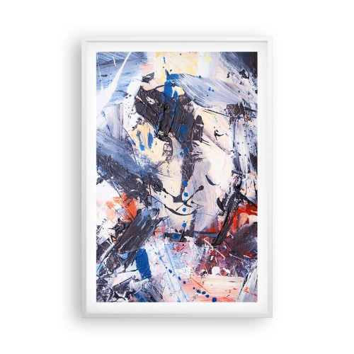 Plakat i hvid ramme - Abstraktionens vanvittige dans - 61x91 cm