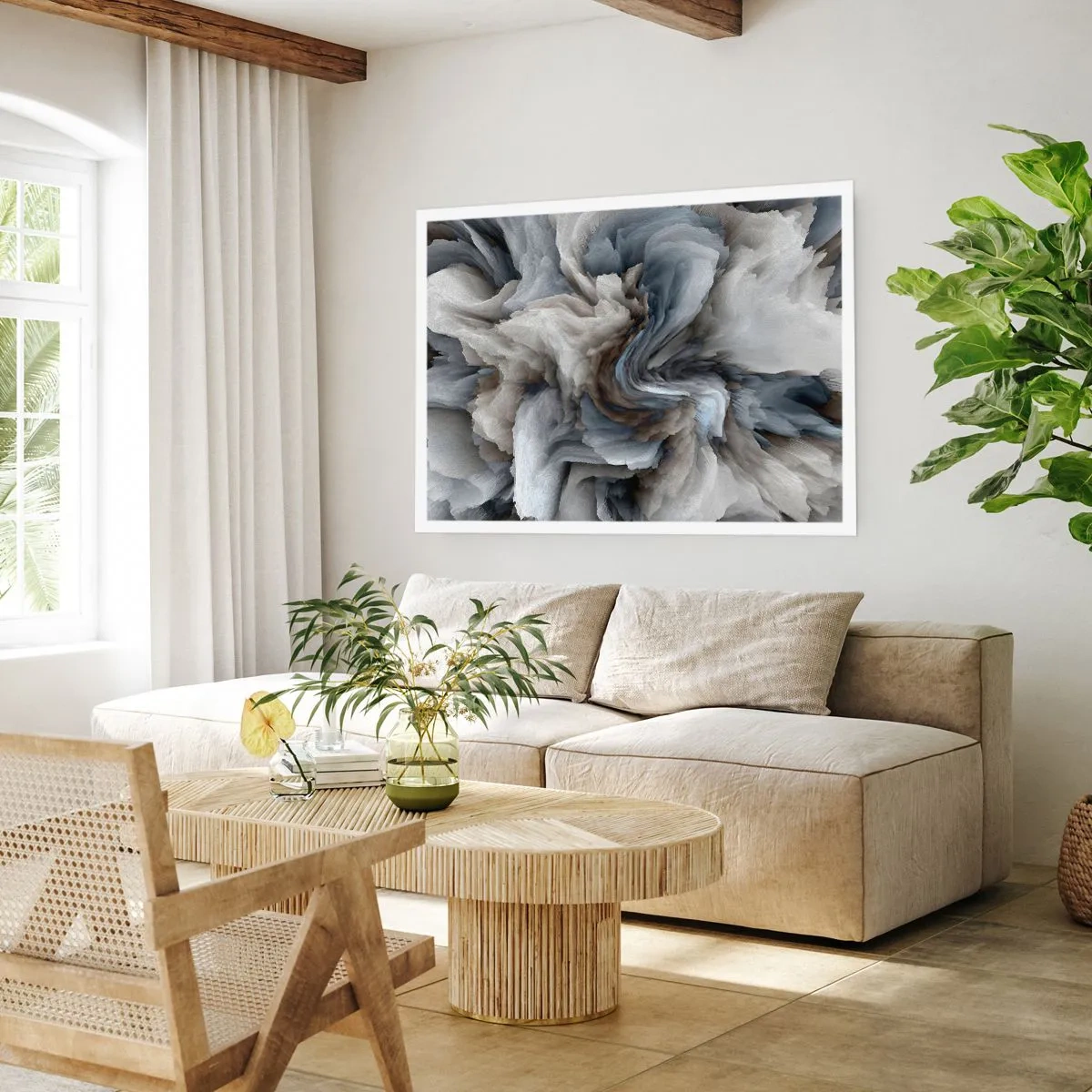 Plakat - Sten og blomst - 91x61 cm
