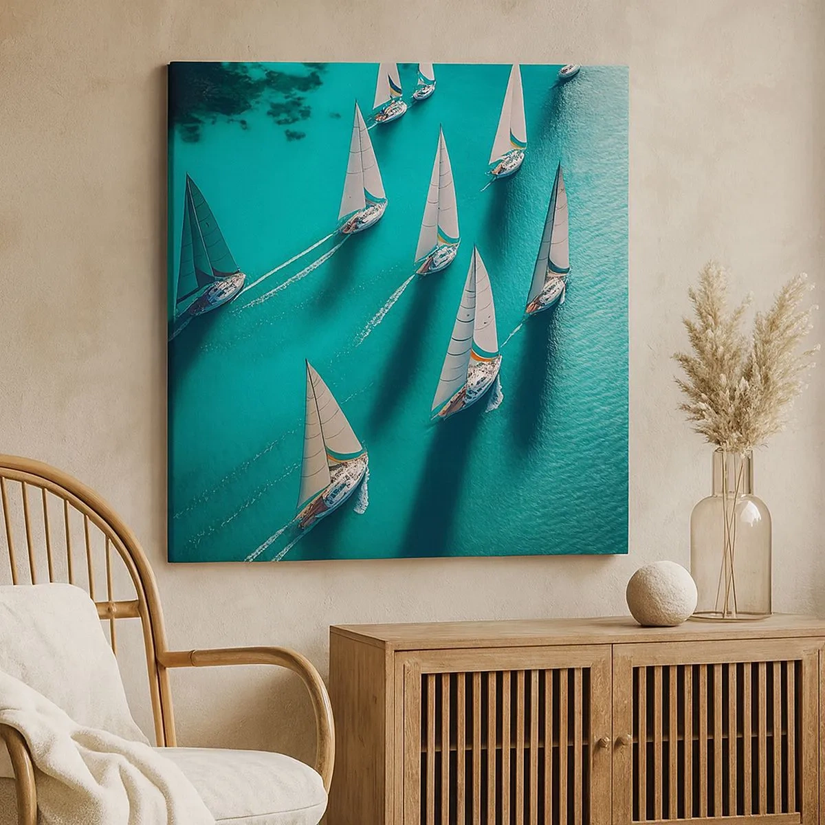 Lærredstryk - Billede på lærred - Konkurrerer med vinden - 30x30 cm