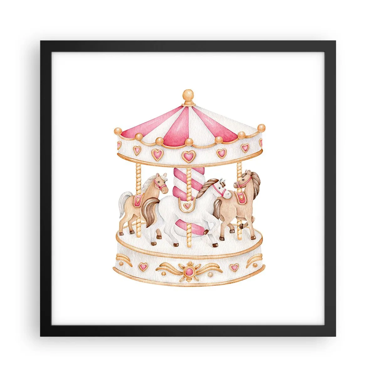 Plakat i sort ramme - Barndommens søde verden - 40x40 cm