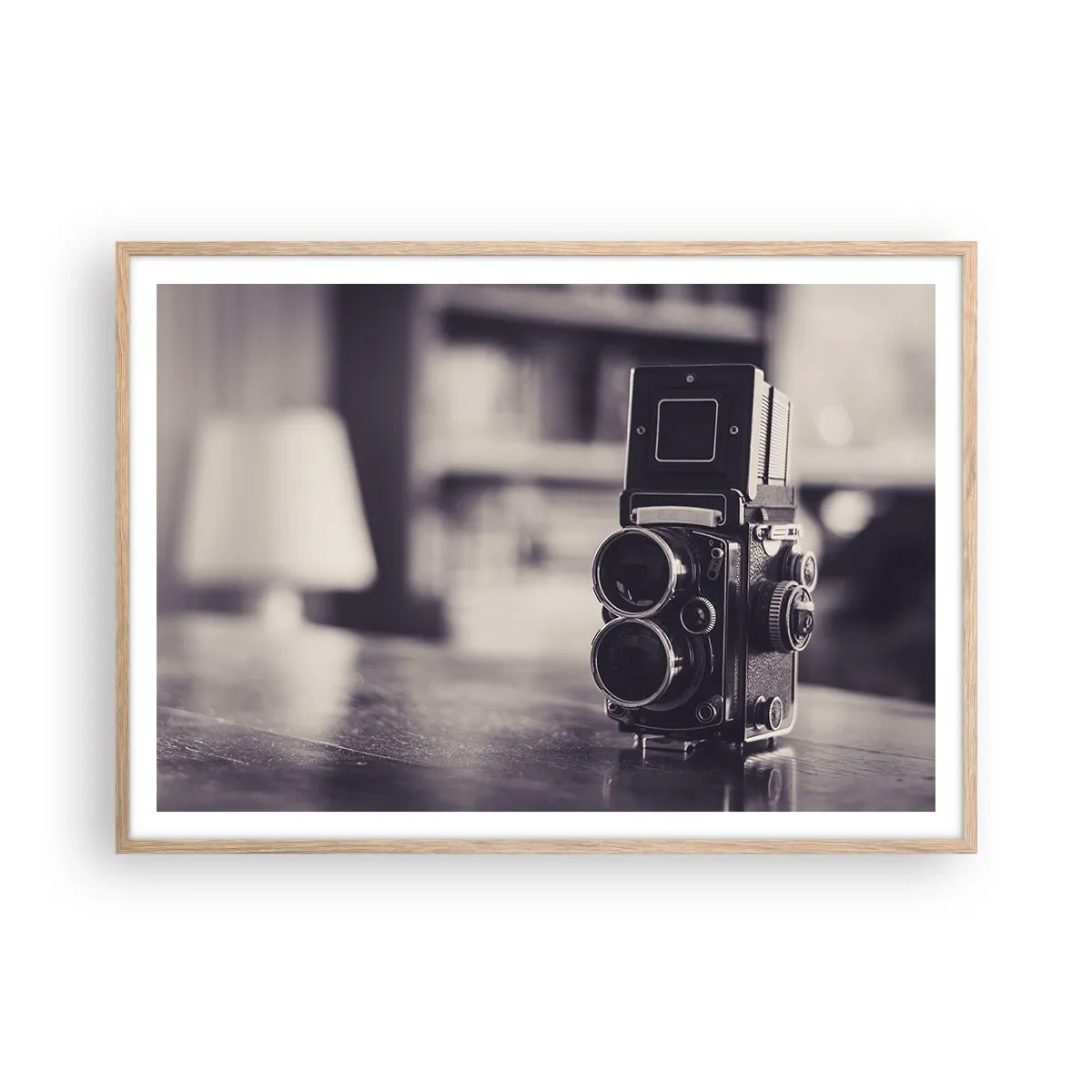 Plakat i ramme af lyst egetræ - Magien i et gammelt fotografi - 100x70 cm