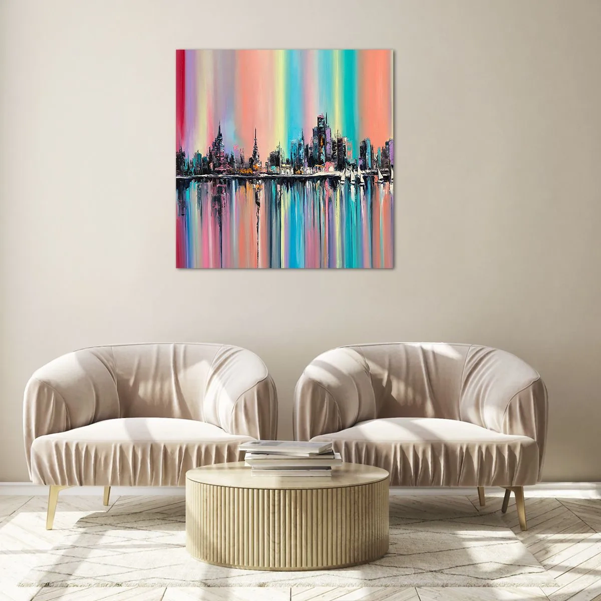 Billede på glas - Skinne nattens lys - 40x40 cm