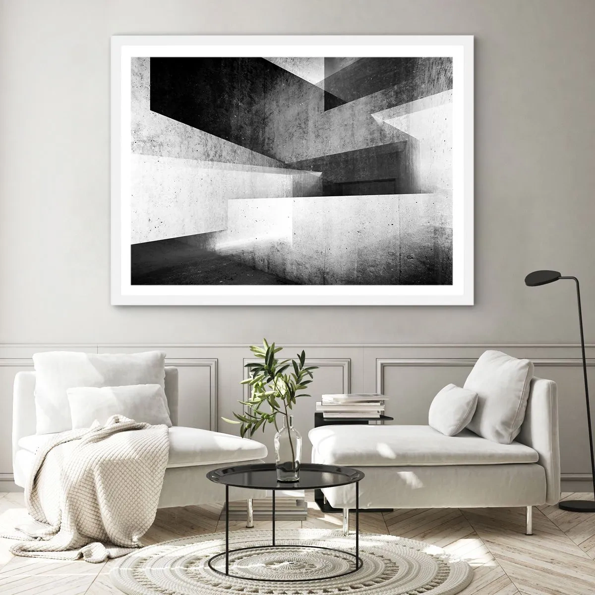 Plakat i hvid ramme - Rummet struktur - 70x50 cm