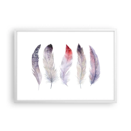 Plakat i hvid ramme - Delikat som en flerfarvet tåge - 70x50 cm