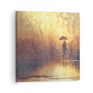 Lærredstryk - Billede på lærred - Jeg føler, at der er nogen, der kigger på mig - 70x70 cm