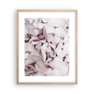 Plakat i ramme af lyst egetræ - I en flod af blomster - 40x50 cm