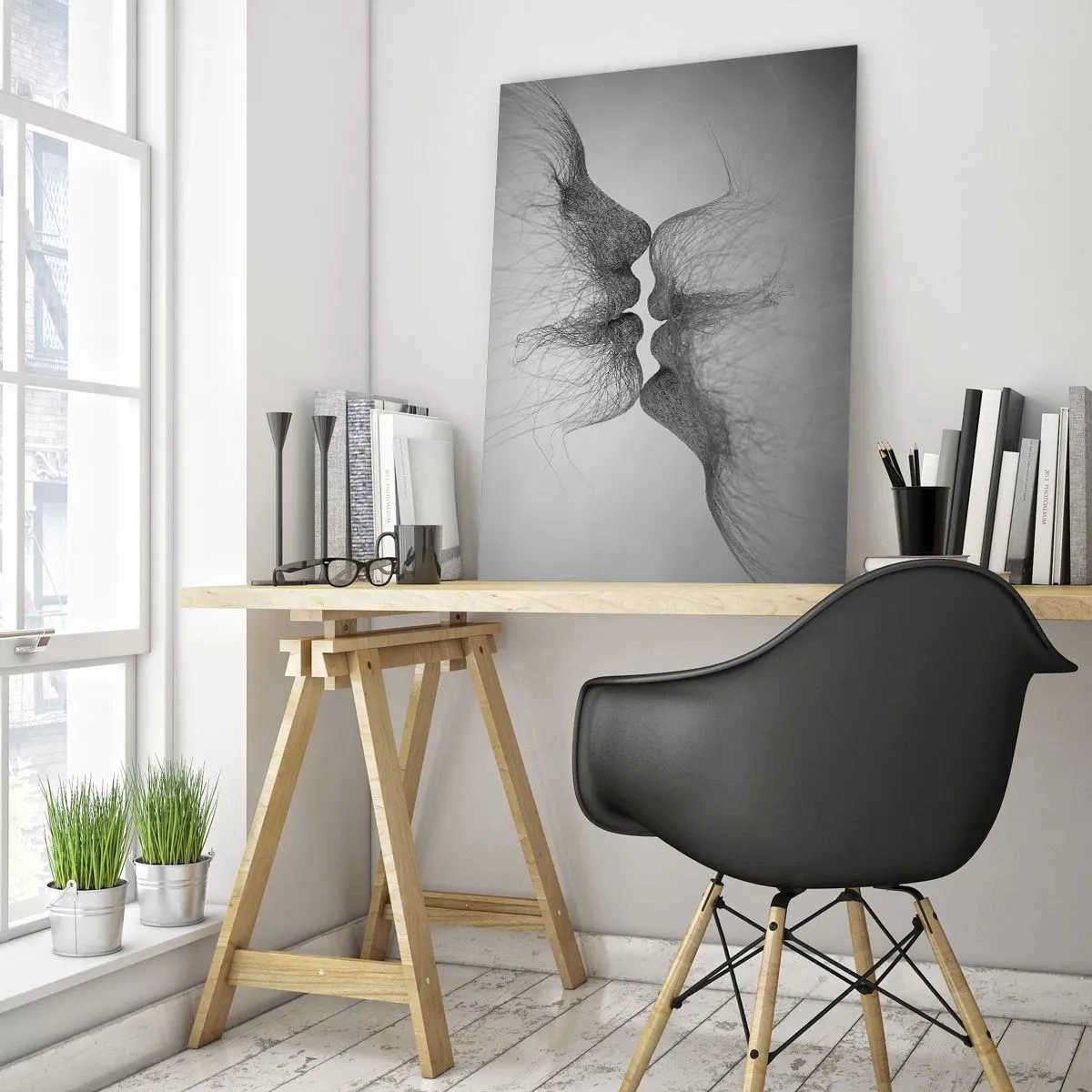 Billede på glas - Vindens kys - 80x120 cm
