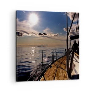 Lærredstryk - Billede på lærred - Under sejl mod solen - 60x60 cm