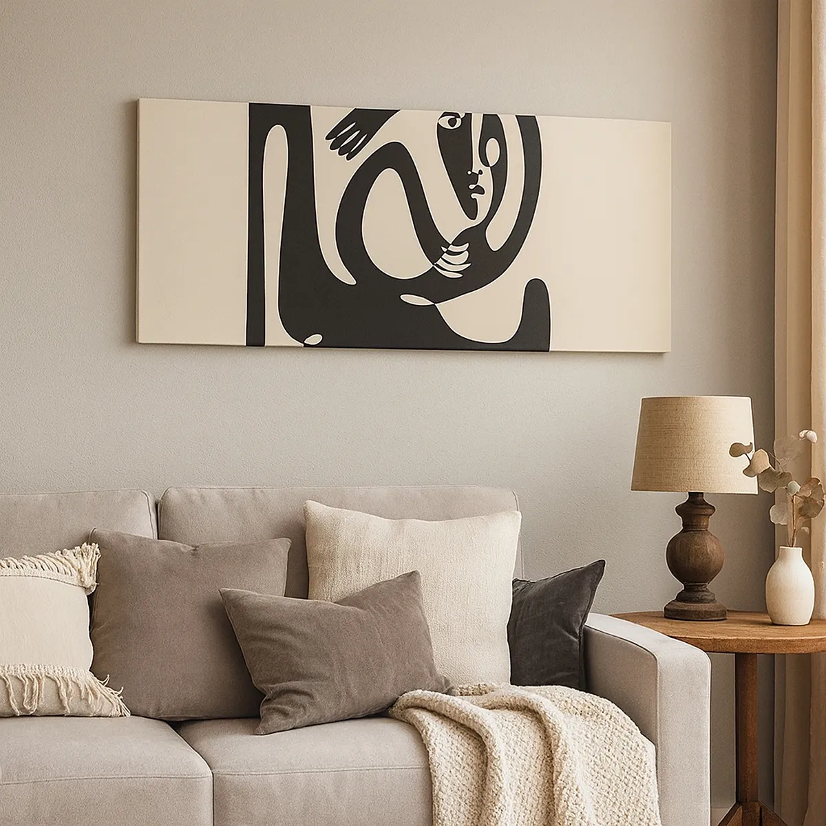 Lærredstryk - Billede på lærred - Næsten Picasso - 30x30 cm