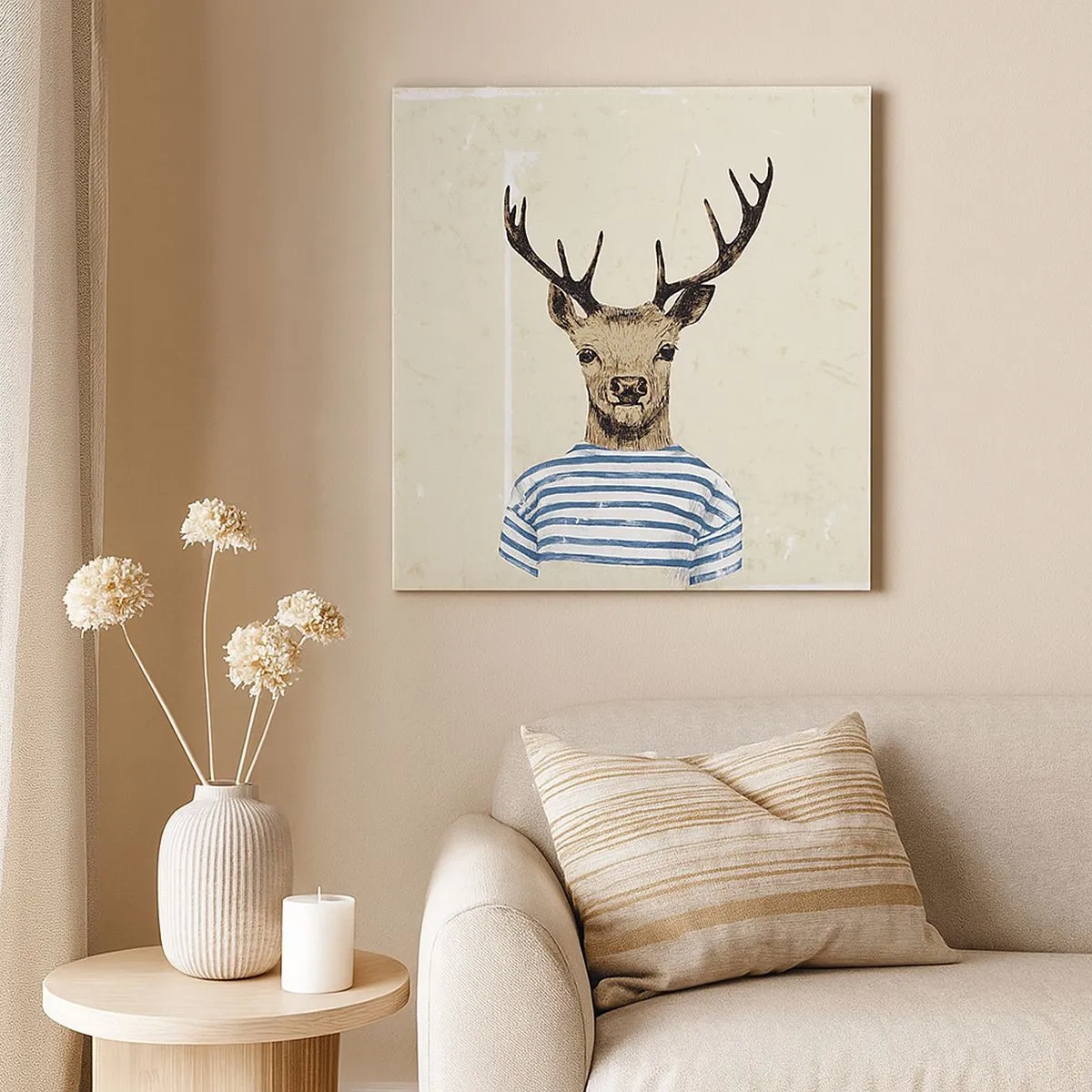 Lærredstryk - Billede på lærred - Fordi jeg kan lide stribede skjorter! - 30x30 cm