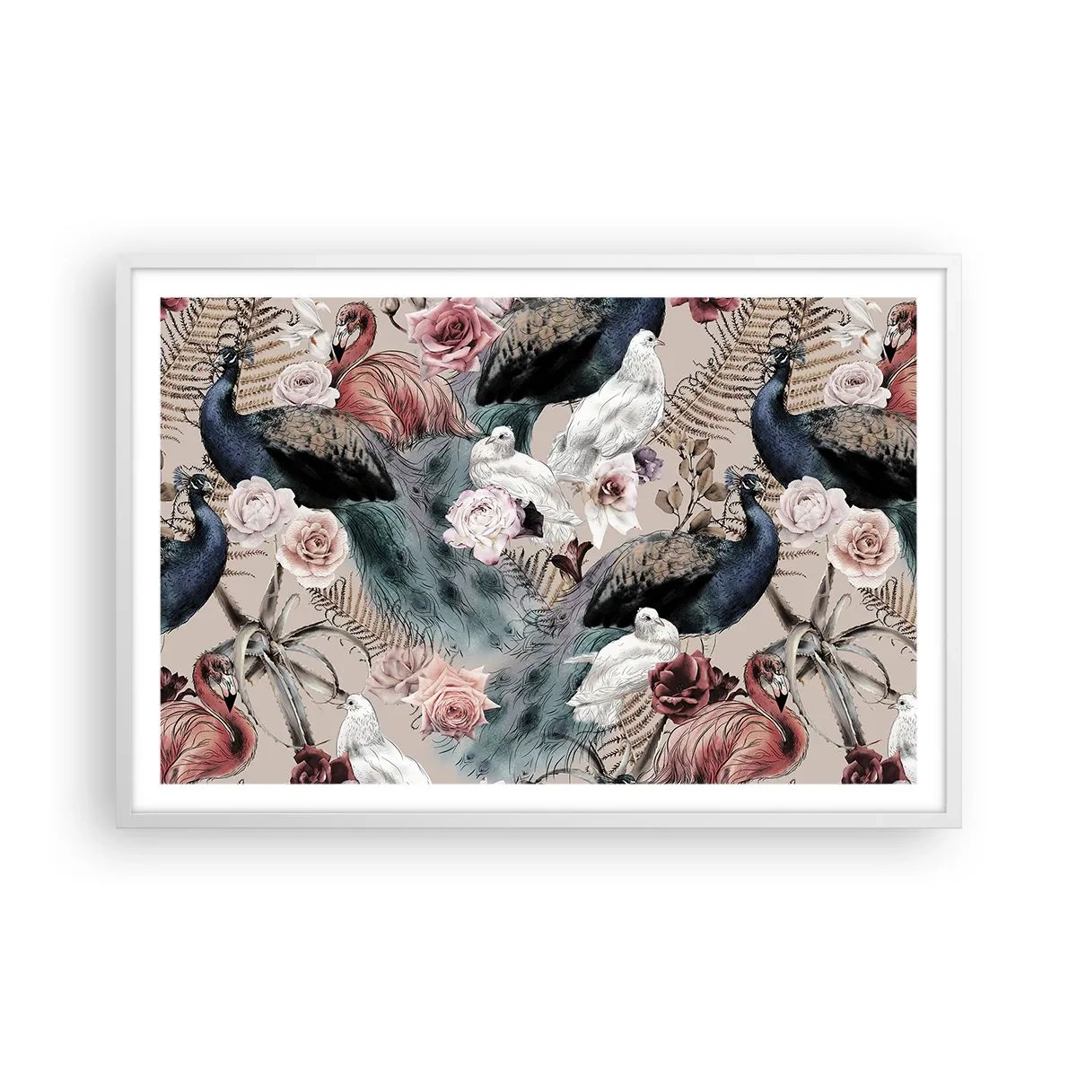 Plakat i hvid ramme - I paladsets have - 91x61 cm