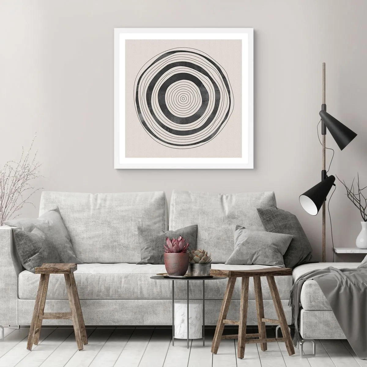 Plakat i hvid ramme - Det vigtige er det, der er imellem - 30x30 cm