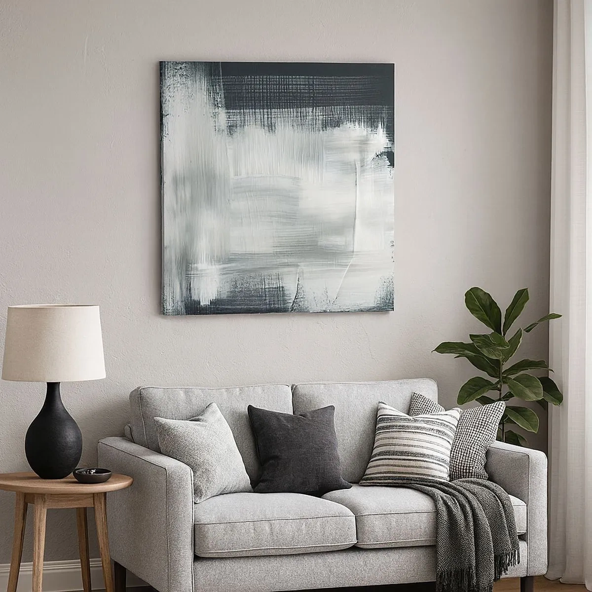 Lærredstryk - Billede på lærred - Vævet af det lodrette og det vandrette - 30x30 cm