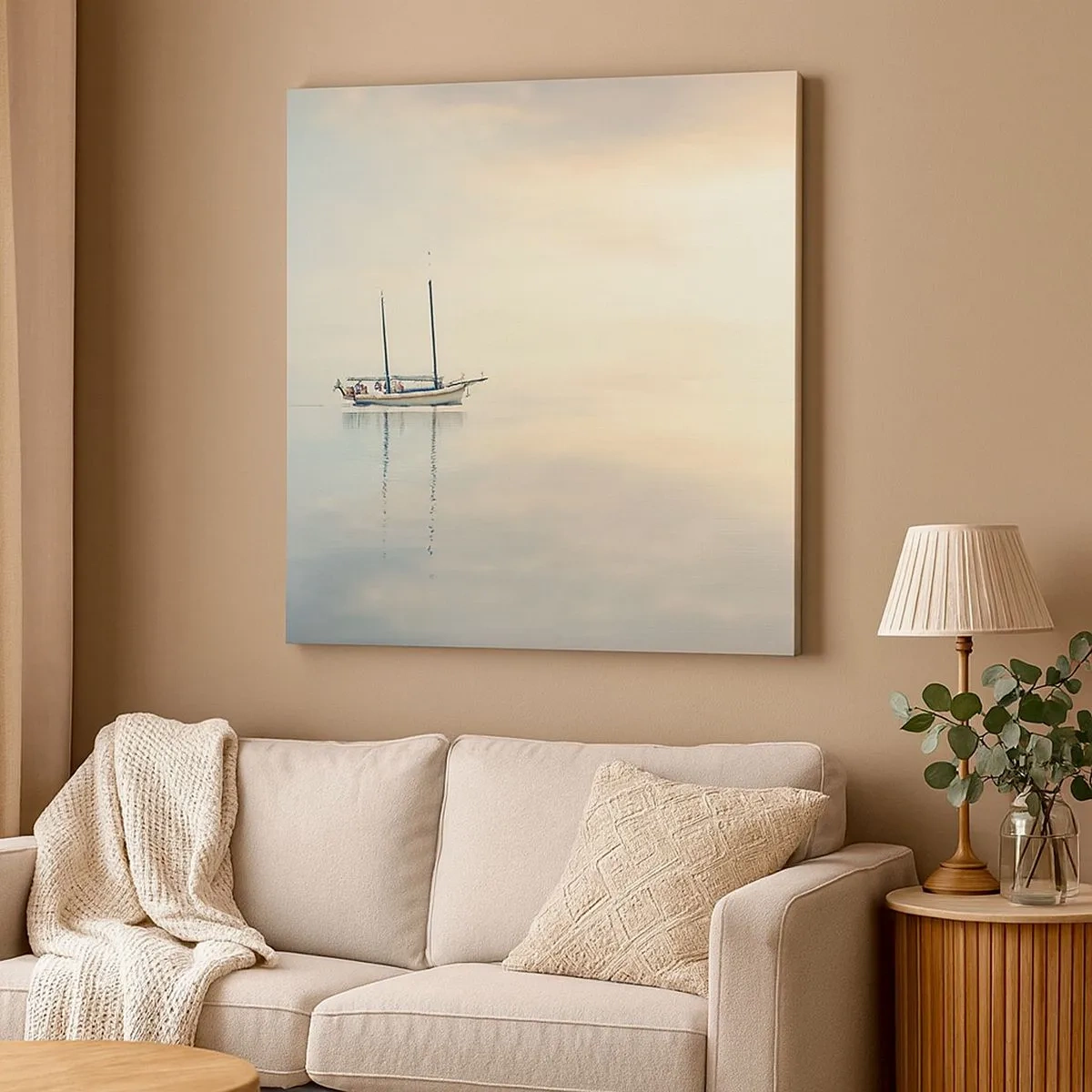 Lærredstryk - Billede på lærred - I et hav af stilhed - 30x30 cm