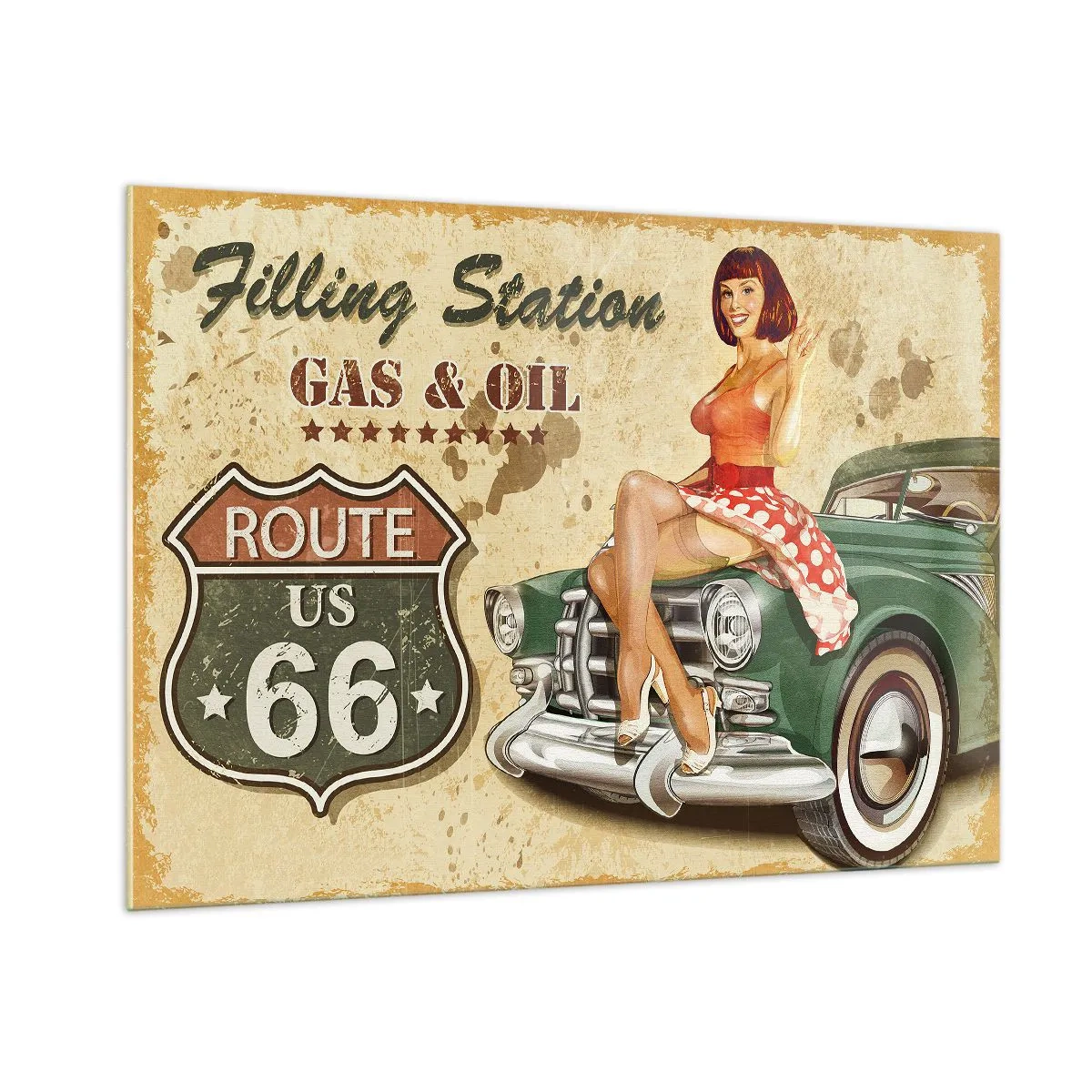 Billede på glas - De glorværdige 1940'ere. - 100x70 cm