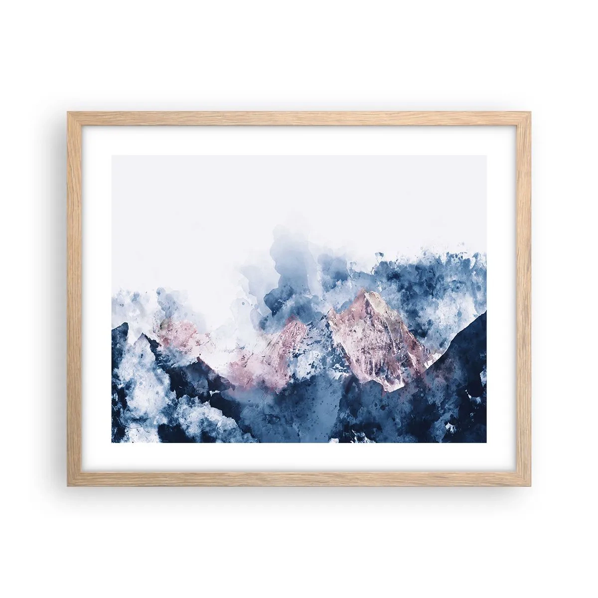 Plakat i ramme af lyst egetræ - Dette er toppene! - 50x40 cm