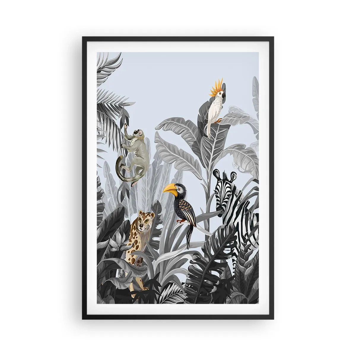 Plakat i sort ramme - En afrikansk fabel - 61x91 cm