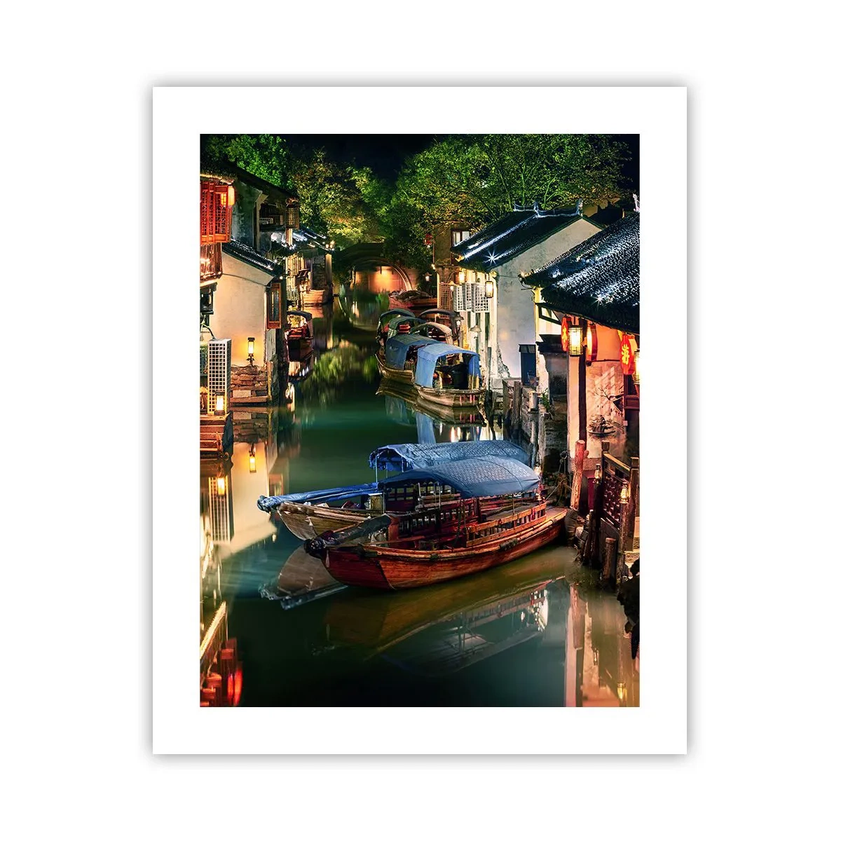 Plakat - En aften på en kinesisk gade - 40x50 cm