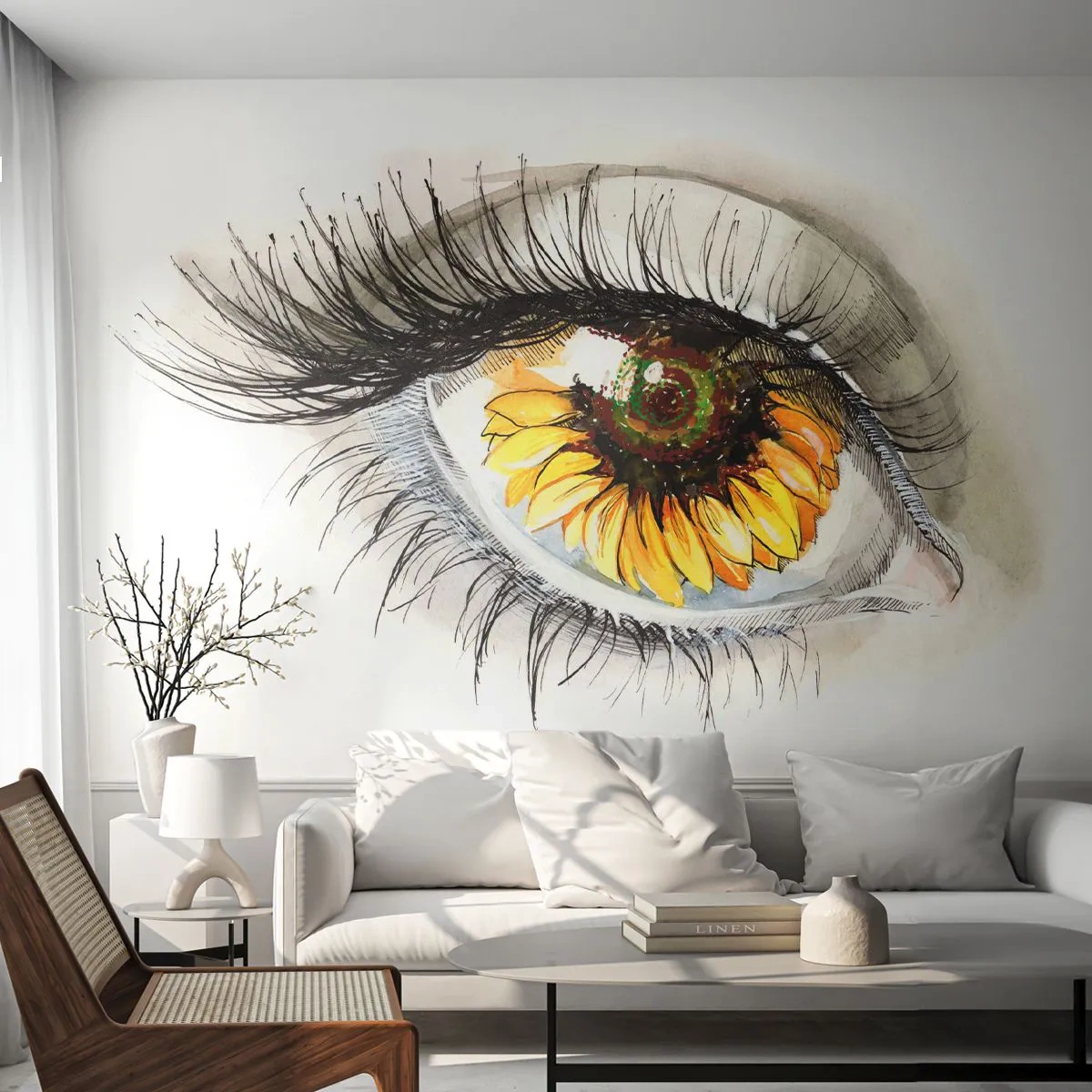 Fototapet Standard Eco - Et look lige så varmt som sommeren - Abstraktion, Grafik, Øje - 200x140 cm