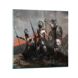 Billede på glas - Med et skjold eller på et skjold - 30x30 cm