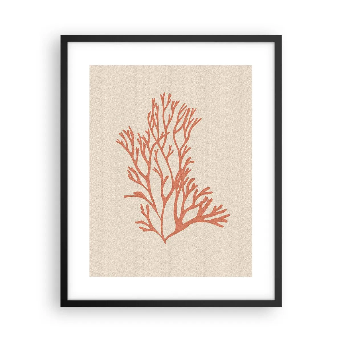 Plakat i sort ramme - Koral filigran - 40x50 cm