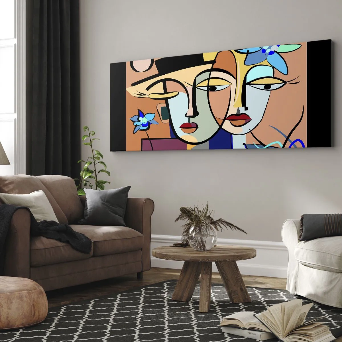Lærredstryk - Billede på lærred - Picassos randez vous - 100x40 cm