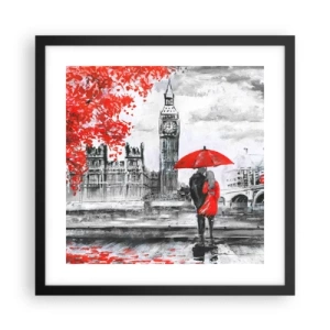 Plakat i sort ramme - Forelsket i London - 40x40 cm
