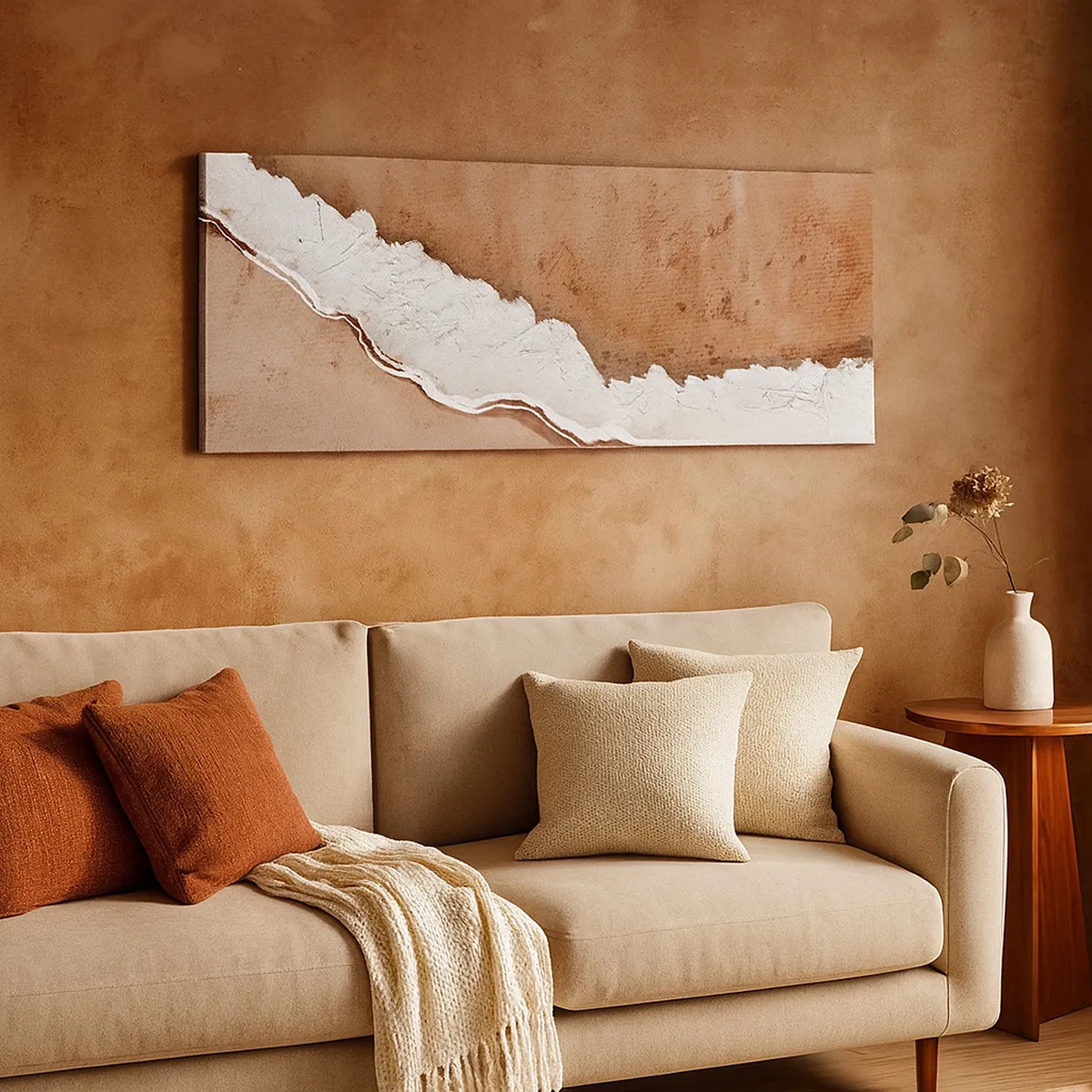 Lærredstryk - Billede på lærred - I jordnære farver - 30x30 cm