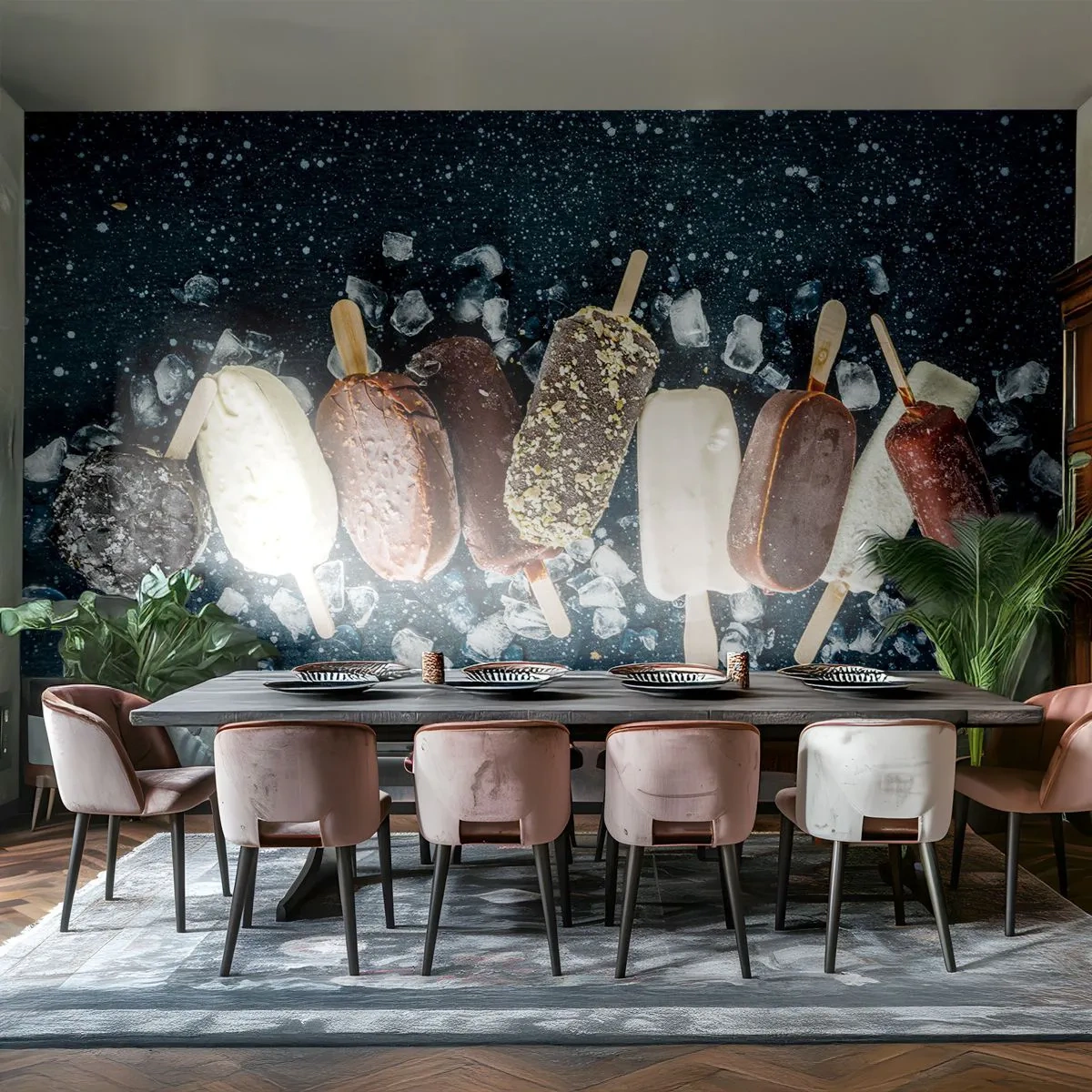 Fototapet Selvklæbende Deluxe Sticker - En smag af varm sommer - Is, Gastronomi, Mad - 100x70 cm