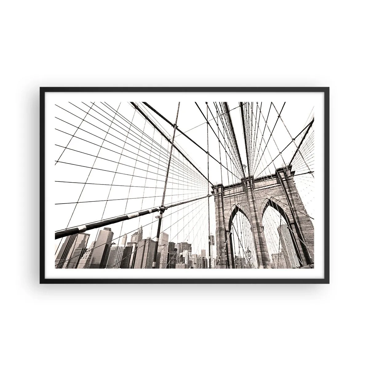 Plakat i sort ramme - Katedralen i New York - 91x61 cm