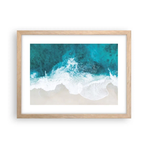 Plakat i ramme af lyst egetræ - Naturlig kærtegn - 40x30 cm