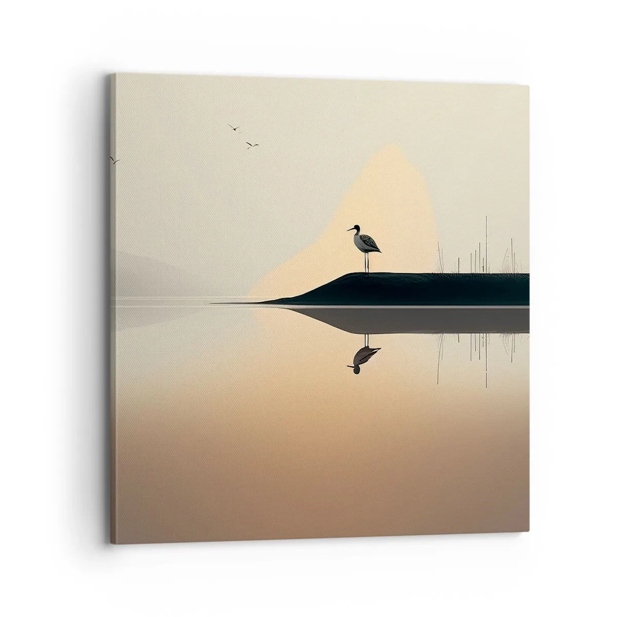 Lærredstryk - Billede på lærred - Herre på søen - 70x70 cm