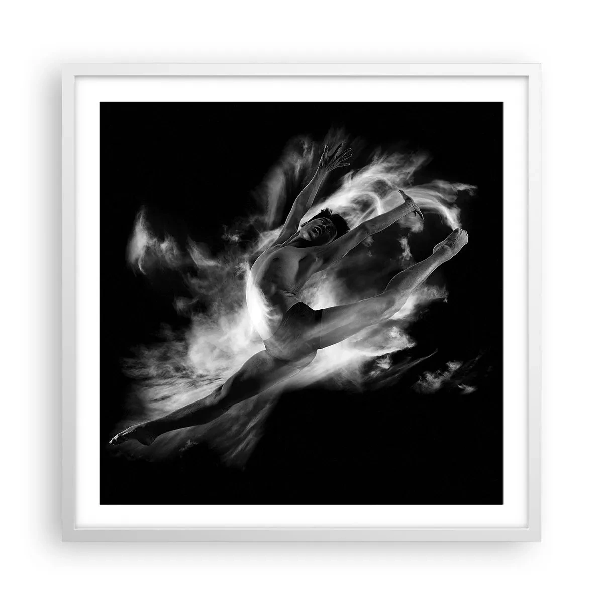 Plakat i hvid ramme - Stoppet under flyvning - 60x60 cm