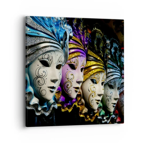 Lærredstryk - Billede på lærred - Mysterium i guld og sølv - 40x40 cm