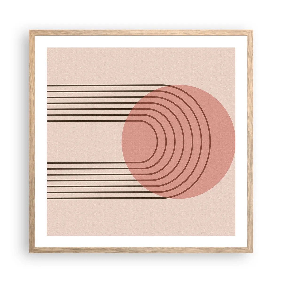 Plakat i ramme af lyst egetræ - Uimodståelig tiltrækningskraft - 60x60 cm