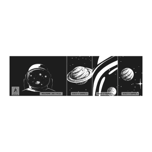 Prøve Fototapet Selvklæbende Deluxe Sticker - Flot udsigt - Astronaut, Kosmos, Univers - 100x30 cm