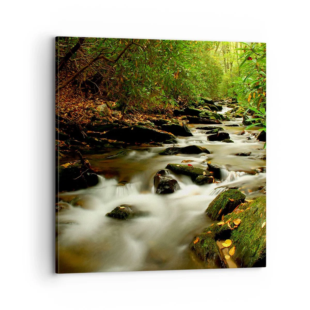 Lærredstryk - Billede på lærred - Som flydende sølv - 70x70 cm