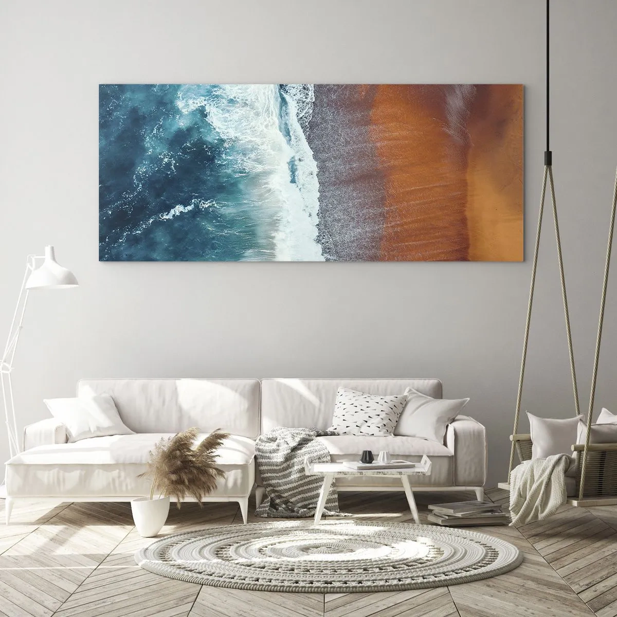 Billede på glas - Et strejf af havet - 100x40 cm
