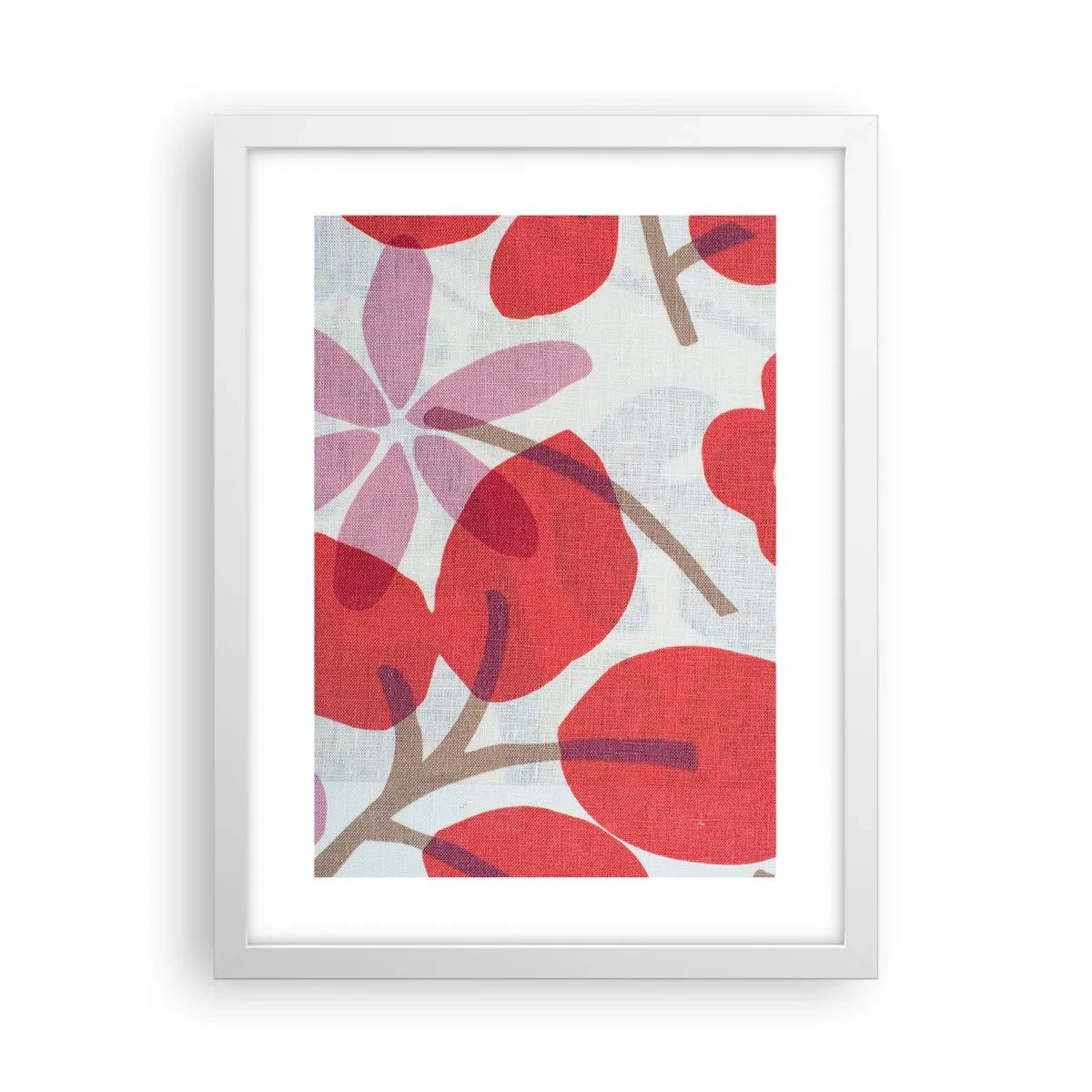 Plakat i hvid ramme - Blomsterkomposition i pink - 30x40 cm