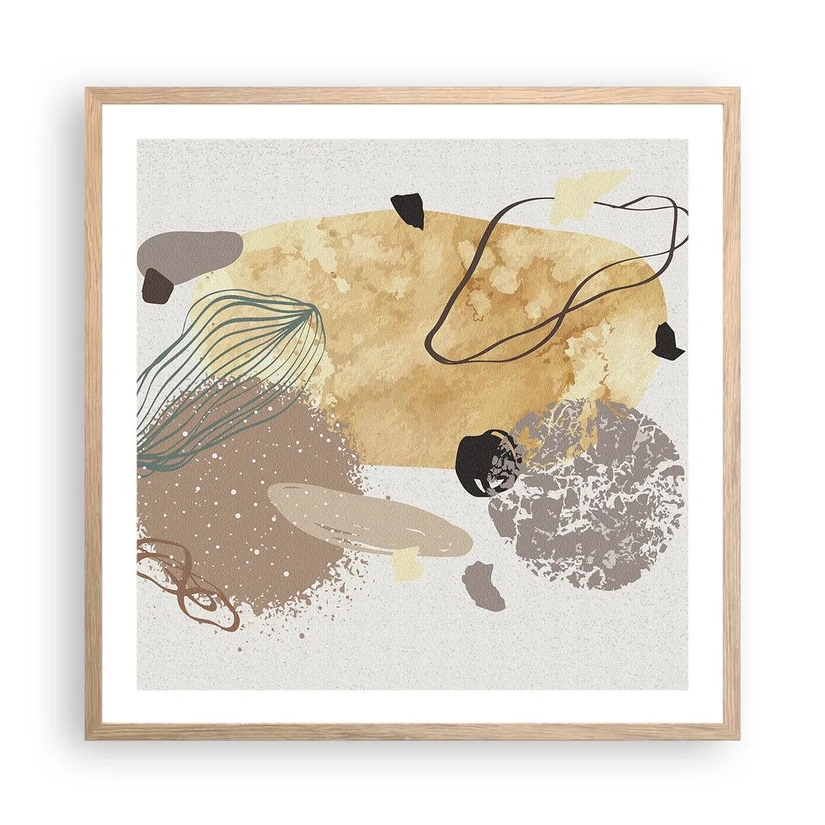 Plakat i ramme af lyst egetræ - Anvendt plumkologi - 60x60 cm