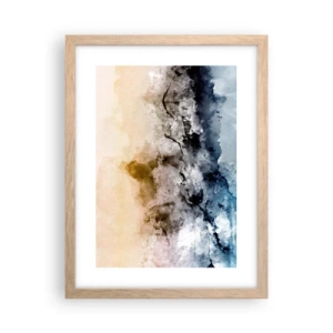 Plakat i ramme af lyst egetræ - Sænket i en tågesvirvel - 30x40 cm